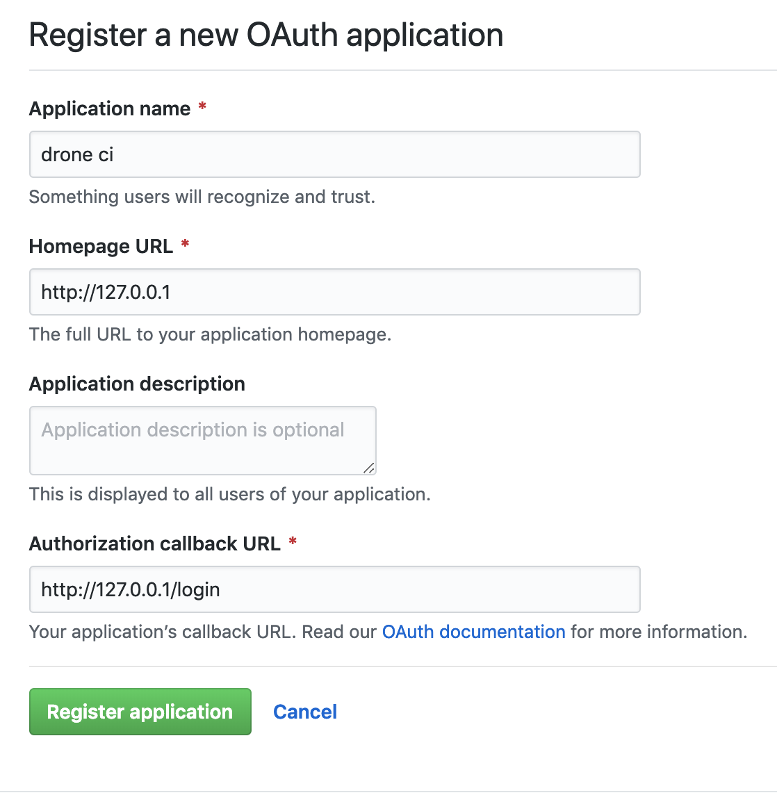 OAuth Application